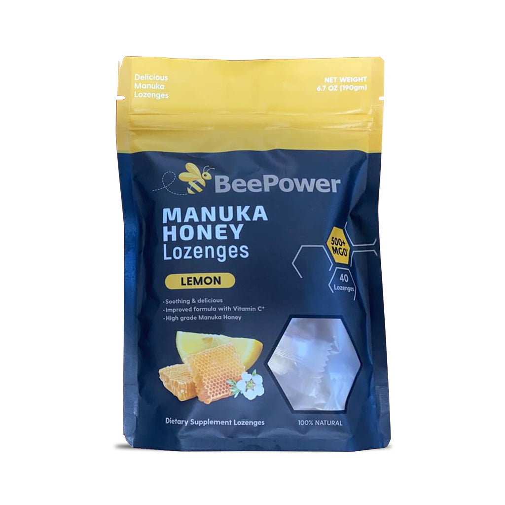 BeePower Manuka MGO500+ Lemon Lozenges 40pc 190g - Mudgee Honey Haven